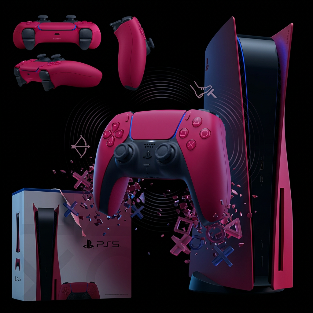 Joystick DualSense PS5 Cosmic Red — control inalámbrico PlayStation 5 color rojo cósmico