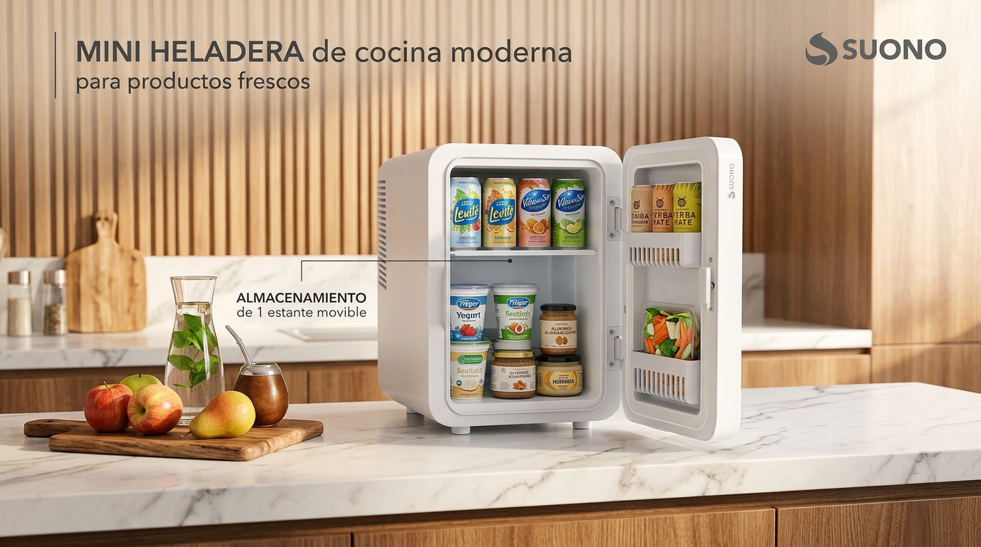 Mini heladera Suono para productos y bebidas — cocina moderna
