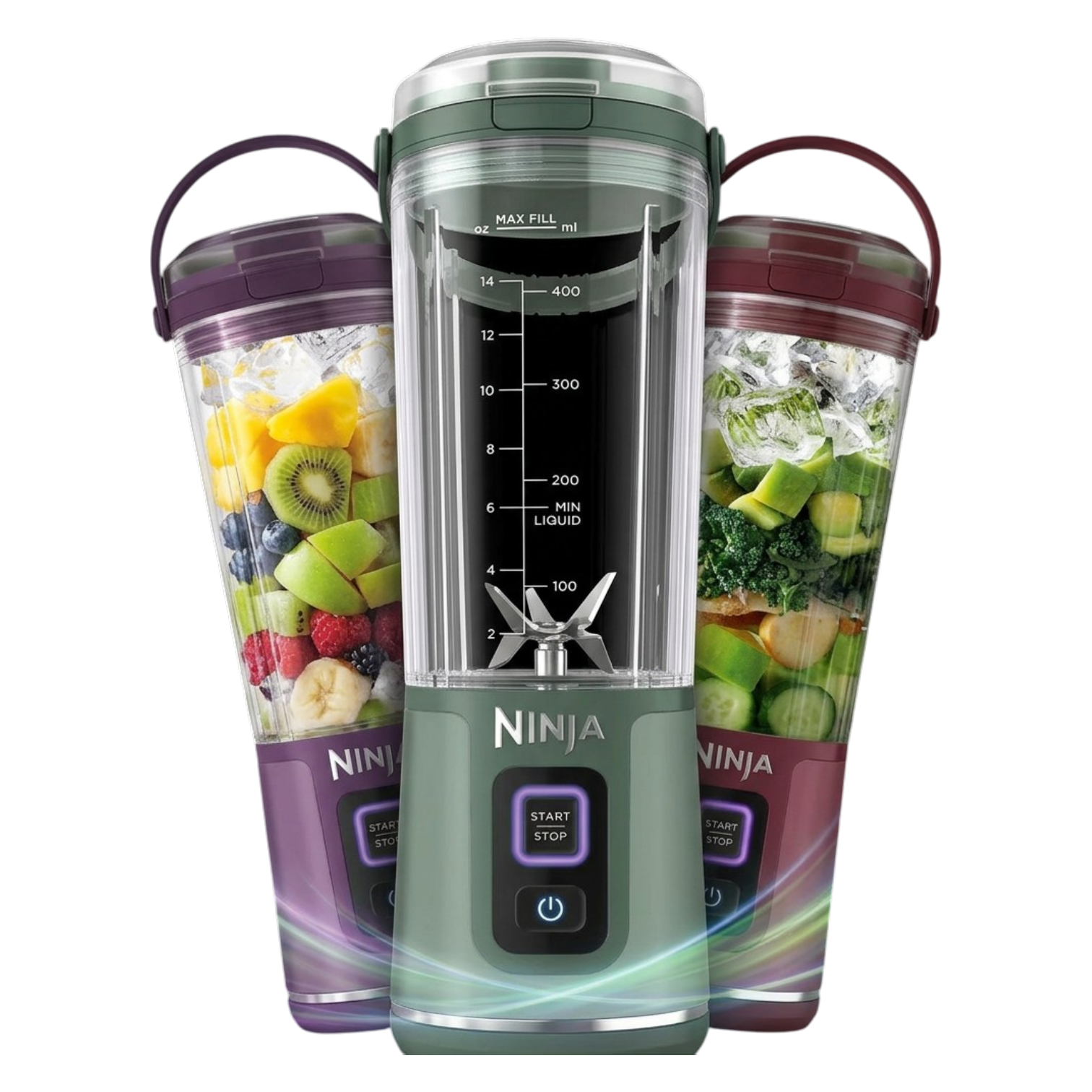 Ninja Blast Portable Blender 530ml verde — licuadora portátil recargable USB-C